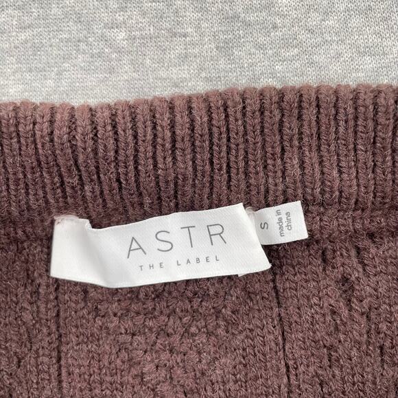 ASTR The Label Argyle Knit Sweater Mini Skirt Size S Brown Coffee Pull-On Ribbed - Picture 4 of 9